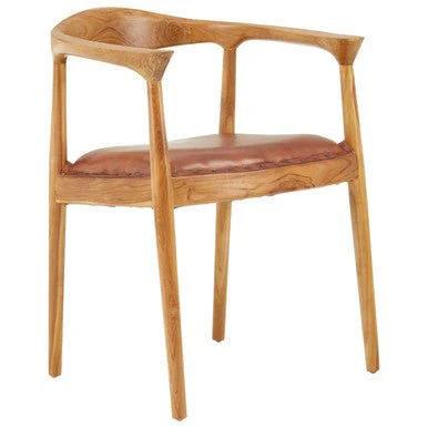 Kendari Open Back Brown Leather Chair - Image 6