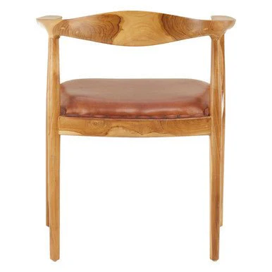 Kendari Open Back Brown Leather Chair - Image 8