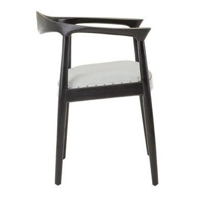 Kendari Open Back Grey Leather Chair - Image 8