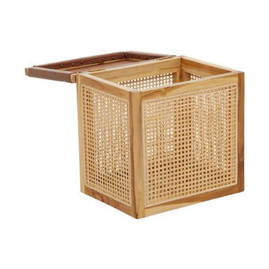 Kendari Teak Box With Light Brown Leather - Image 6