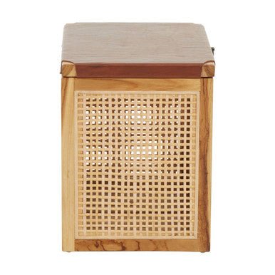 Kendari Teak Box With Light Brown Leather - Image 7