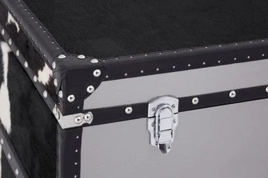 Kensington Townhouse Black And White Genuine Cowhide 3 Drawer Cabinet - Image 10