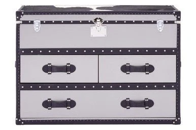 Kensington Townhouse Black And White Genuine Cowhide 3 Drawer Cabinet - Image 8