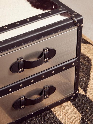 Kensington Townhouse Black And White Genuine Cowhide Coffee Table - Image 9