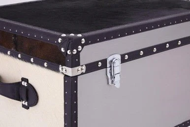 Kensington Townhouse Black And White Genuine Cowhide Storage Trunk - Image 13