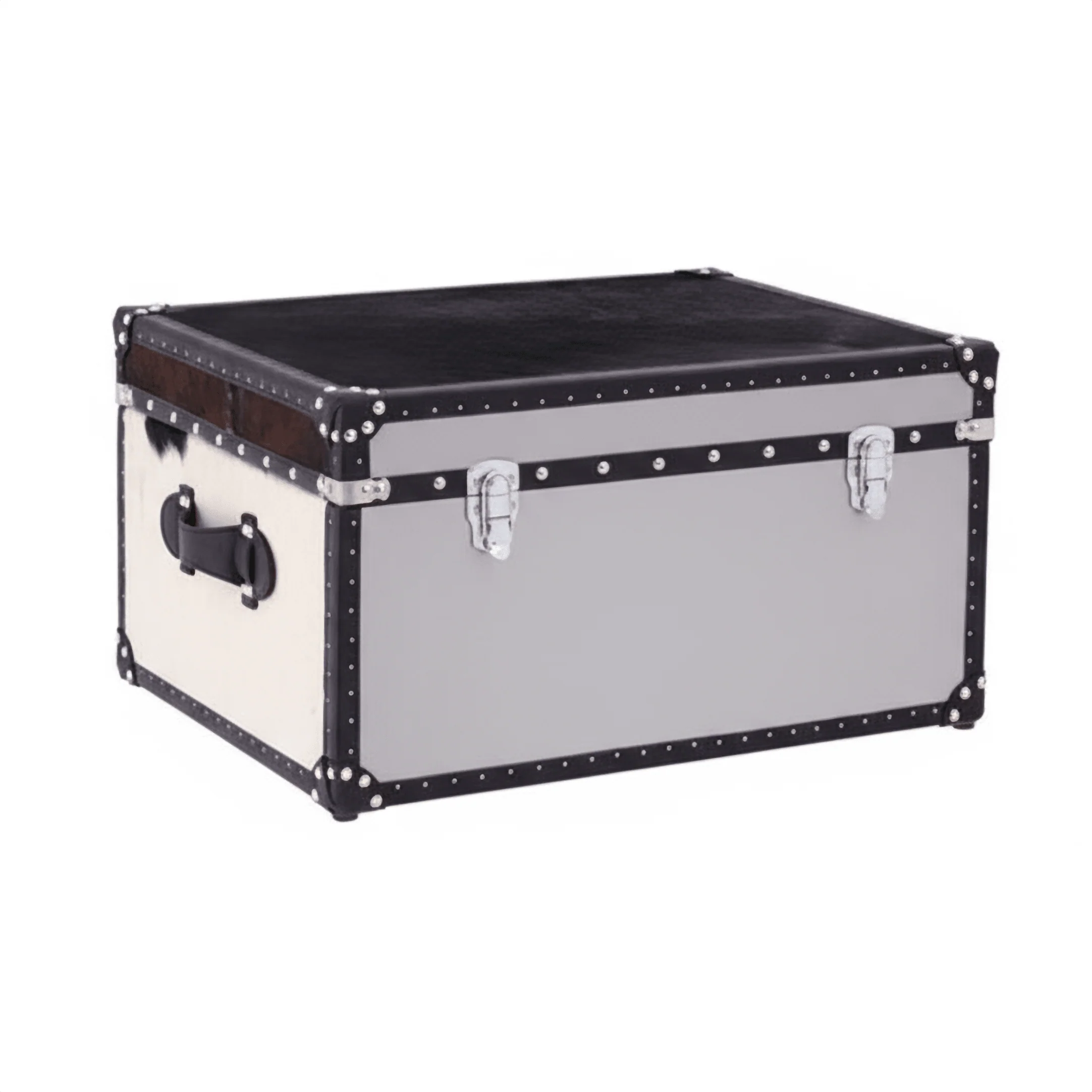 Kensington Townhouse Black And White Genuine Cowhide Storage Trunk - Image 5