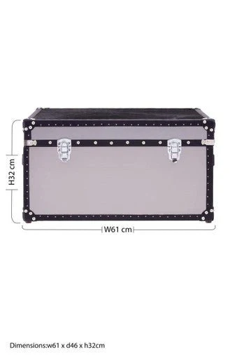 Kensington Townhouse Black And White Genuine Cowhide Storage Trunk - Image 7