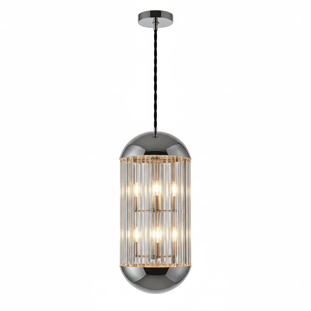 Kensington Townhouse Chrome Finish 6 Bulb Pendant Light