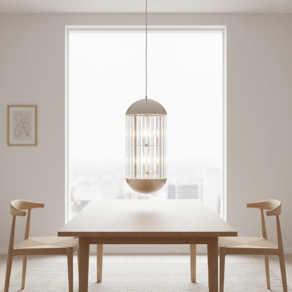 Kensington Townhouse Chrome Finish 6 Bulb Pendant Light - Image 3
