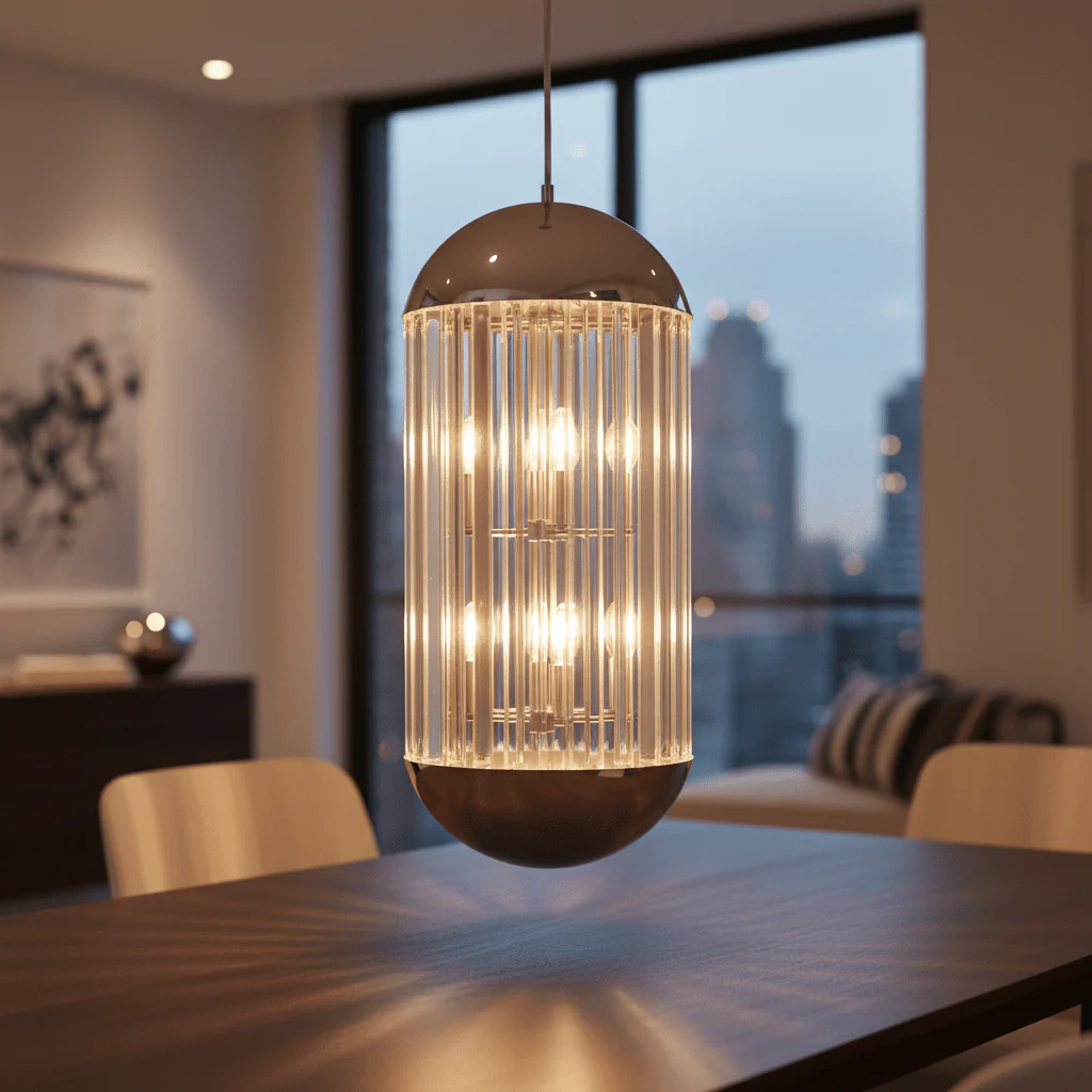 Kensington Townhouse Chrome Finish 6 Bulb Pendant Light - Image 6