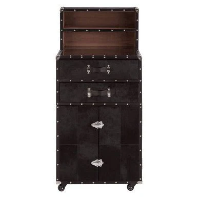 Kensington Townhouse Hair On Leather Drinks Cabinet - Image 5
