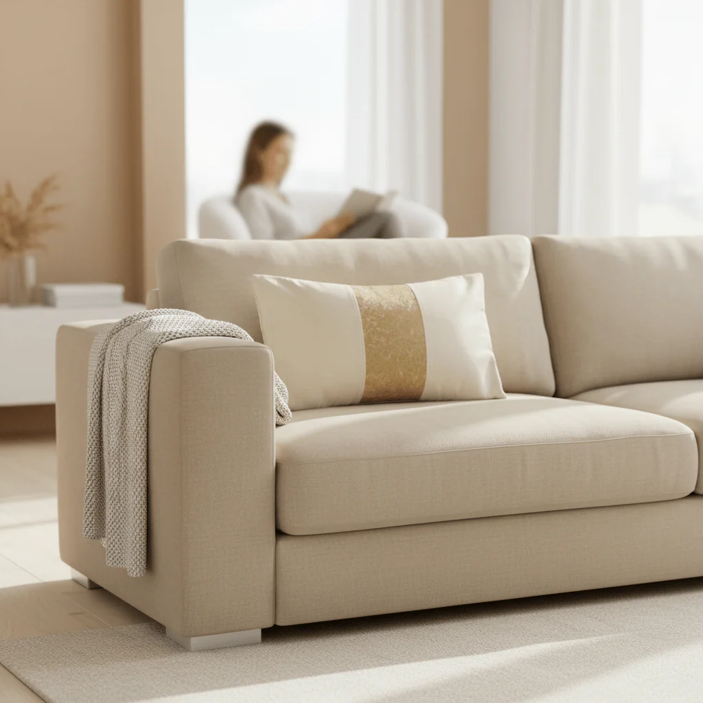 Kensington Townhouse Ivory Velvet And Gold Cushion - Image 2