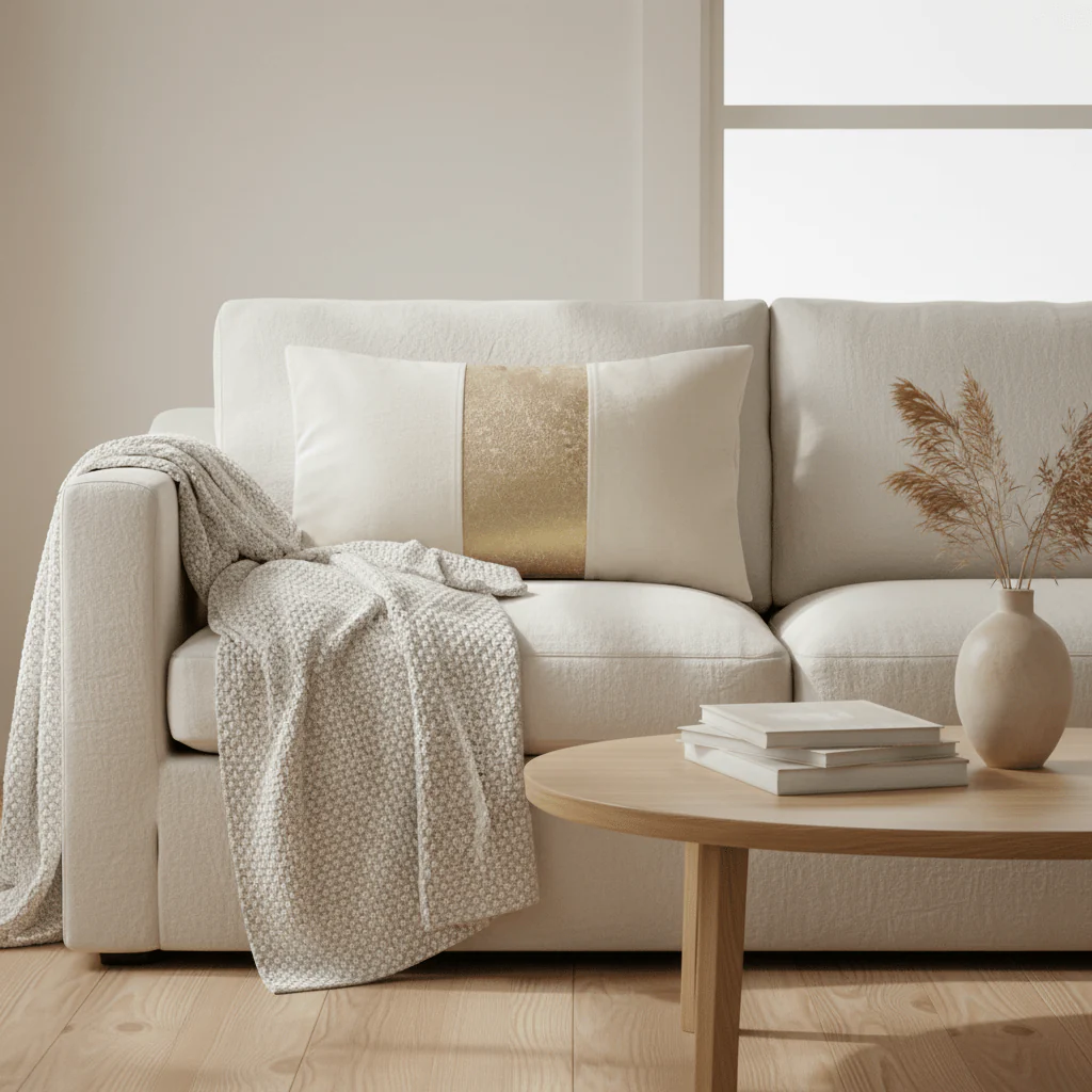 Kensington Townhouse Ivory Velvet And Gold Cushion - Image 3