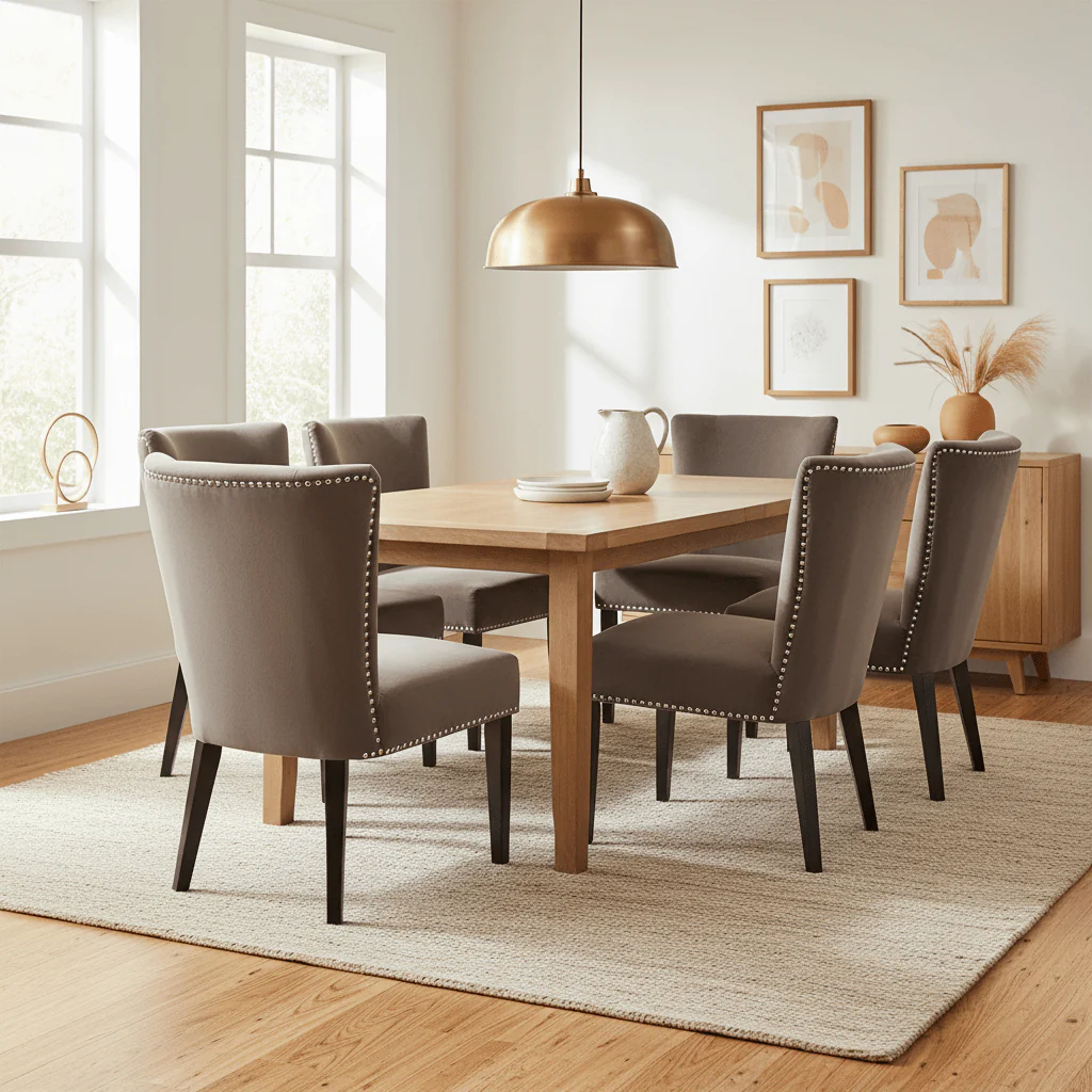Kensington Townhouse Mink Winged Dining Chair - Image 3
