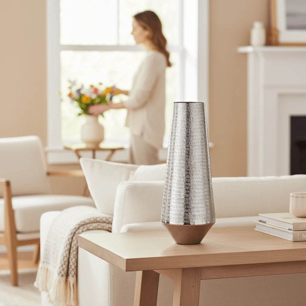 Kensington Townhouse Safia Silver Large Vase - Image 2