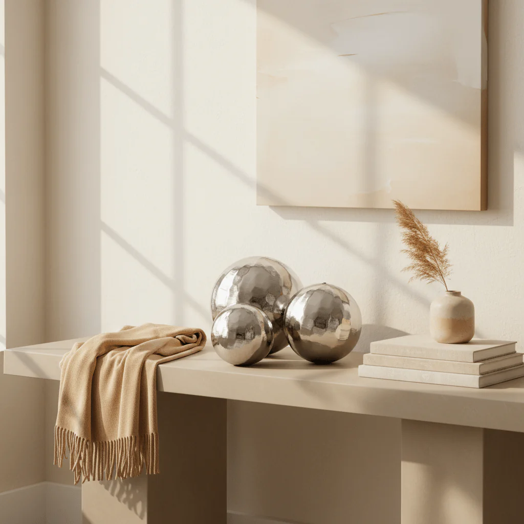 Kensington Townhouse Set of Three Nickel Balls - Image 4