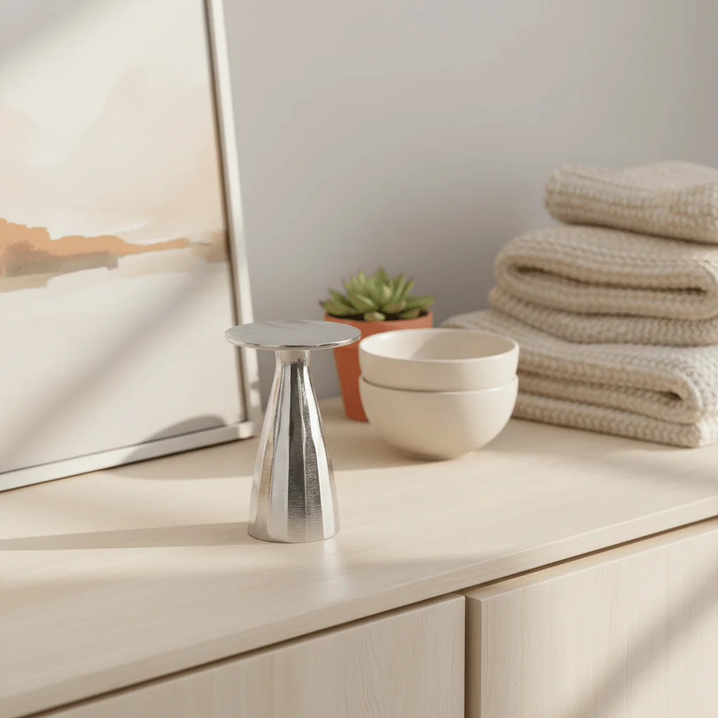Kensington Townhouse Small Silver Candle Holder - Image 3