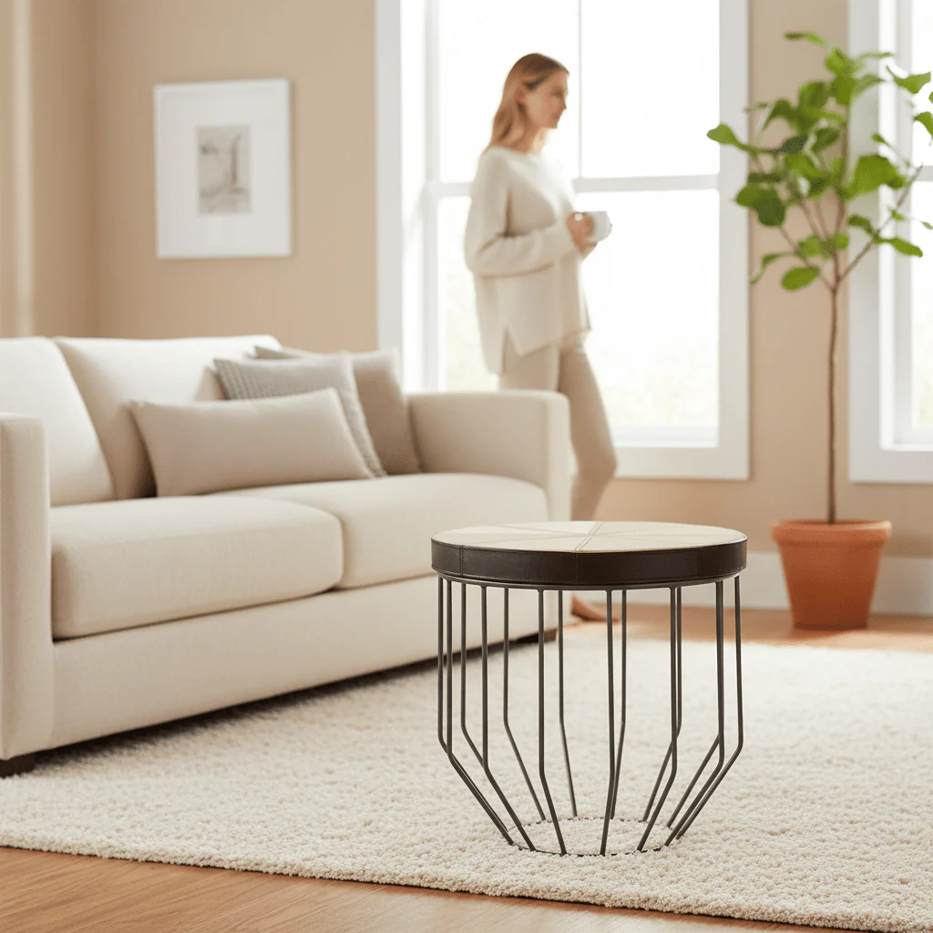 Kensington Townhouse Tall Iron Side Table - Image 2
