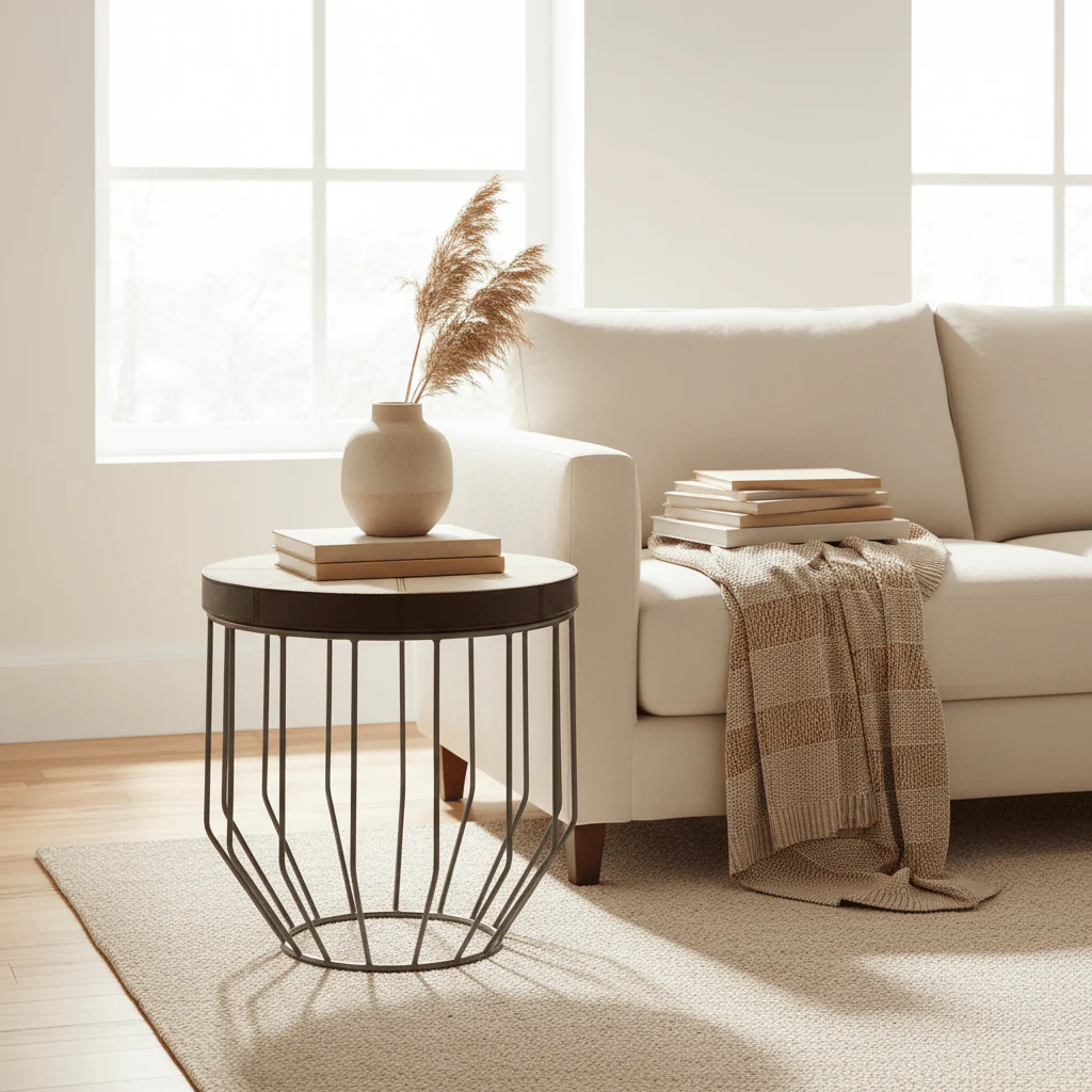 Kensington Townhouse Tall Iron Side Table - Image 4