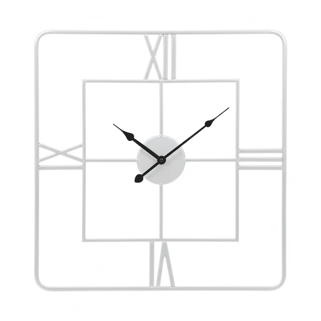 Kent Large Silver Finish Square Wall Clock