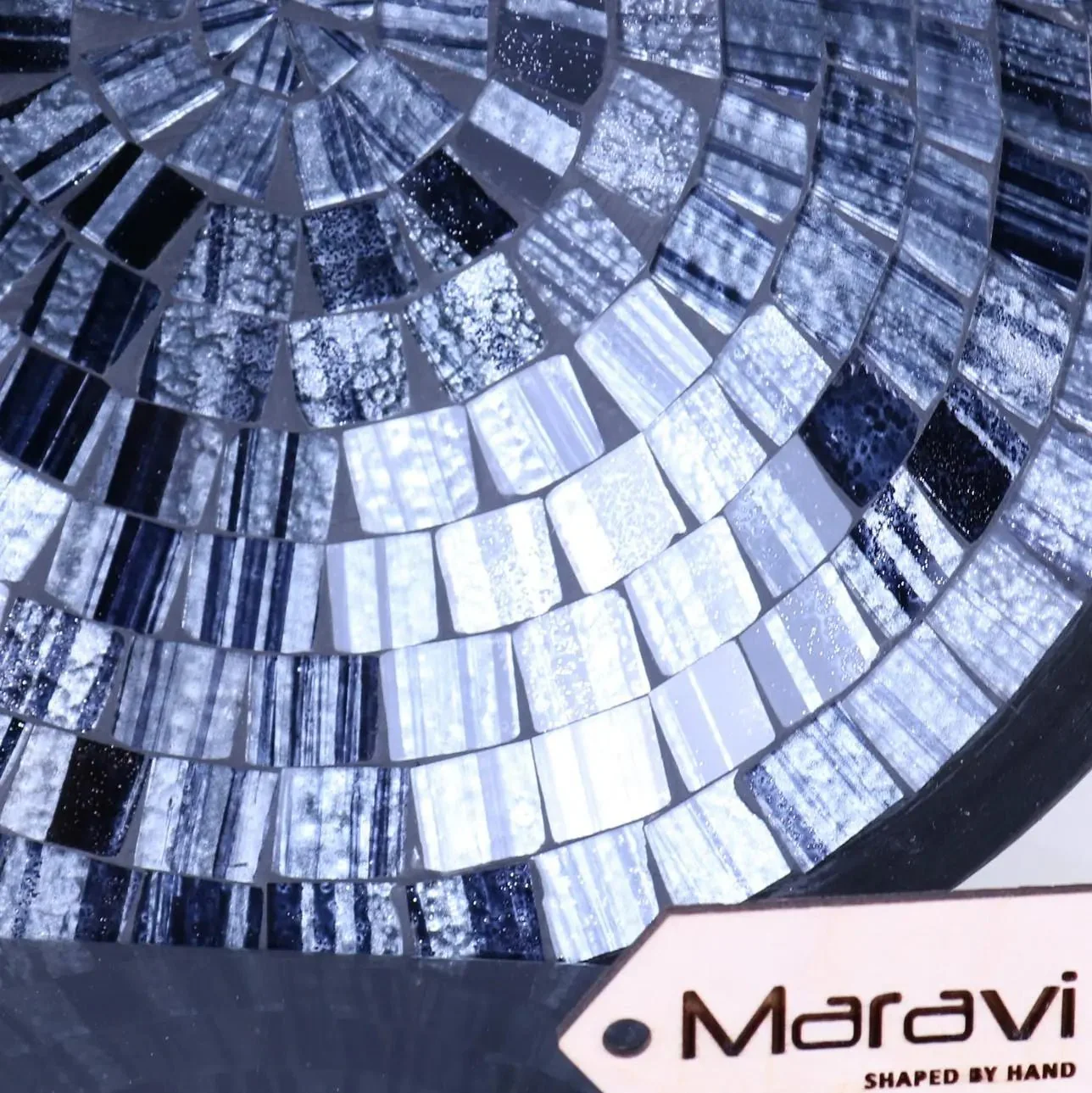 Kentra Mosaic Bowl 28cm Grey Glitter - Image 3