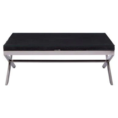 Kerala Black Coffee Table With Cross Base - Image 5