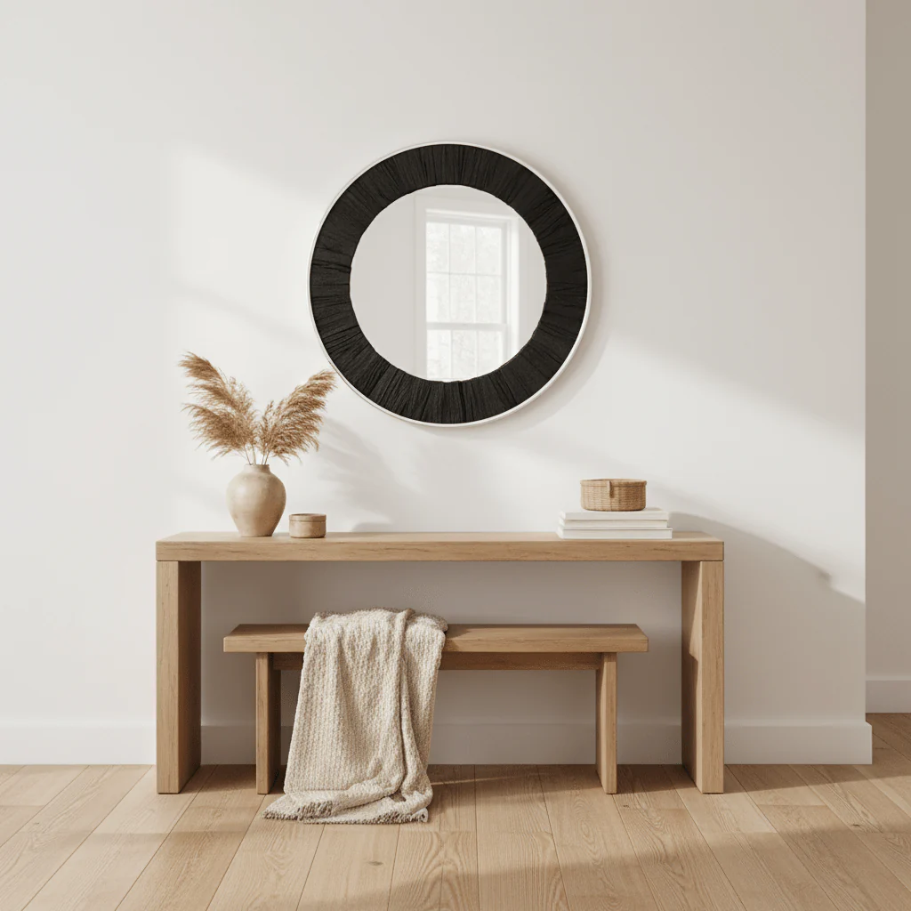 Kerala Black Round Wall Mirror - Image 4