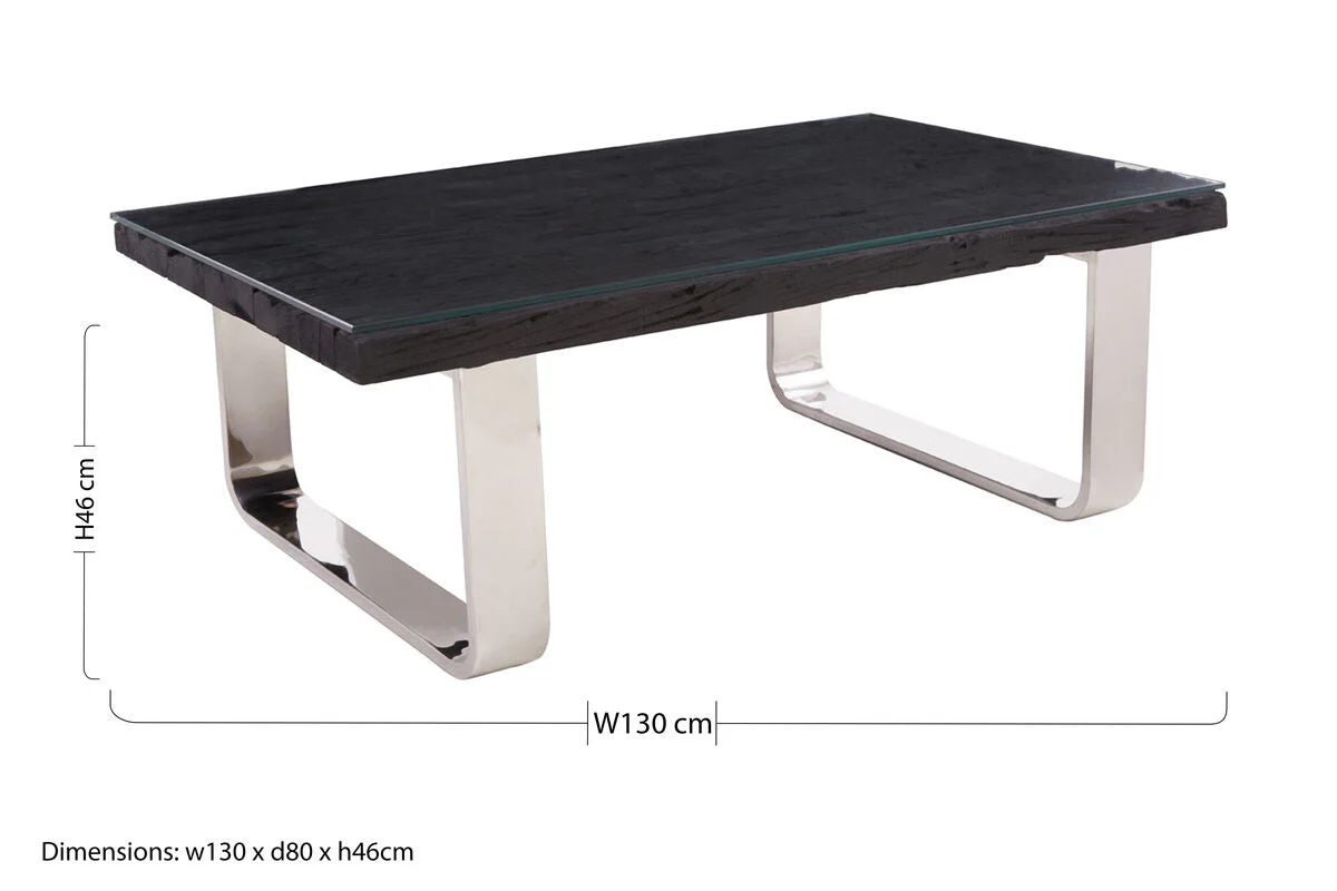 Kerala Black U Shaped Base Coffee Table - Image 11