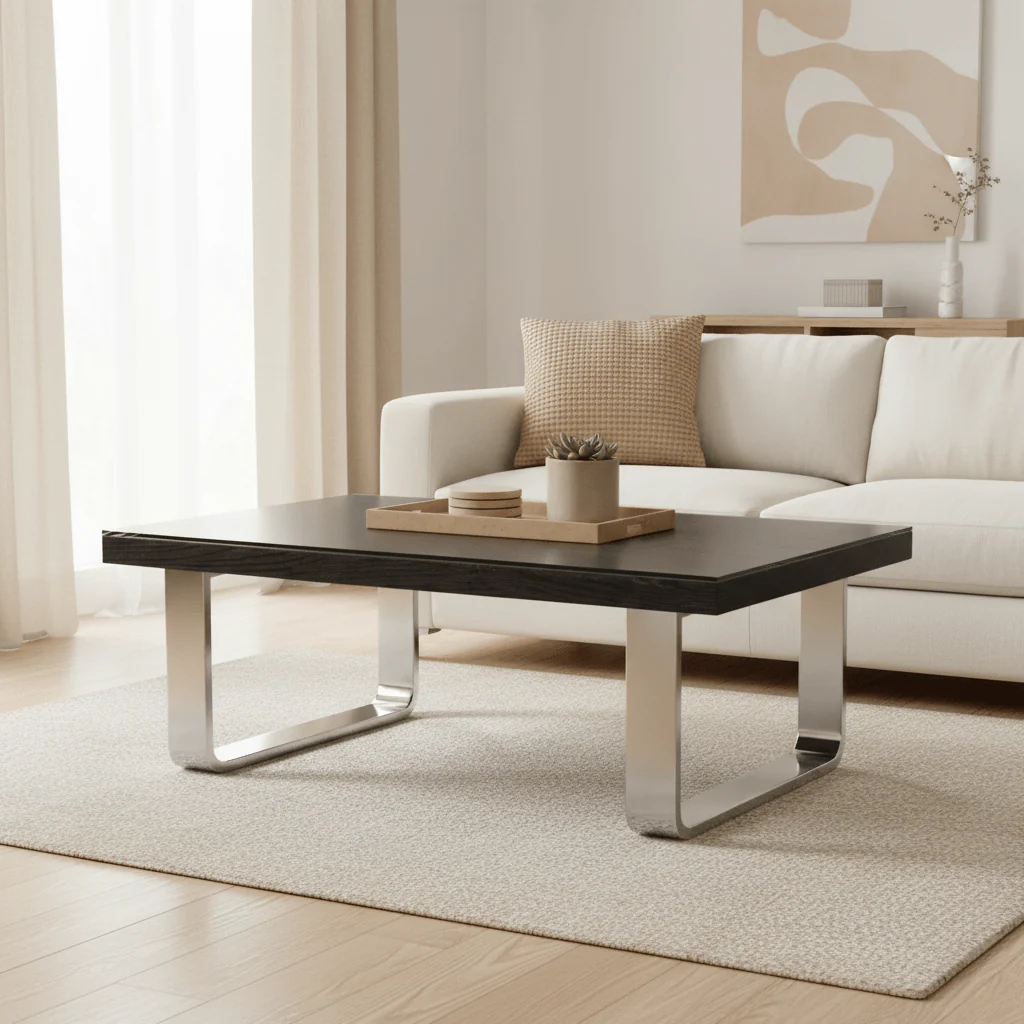 Kerala Black U Shaped Base Coffee Table - Image 4