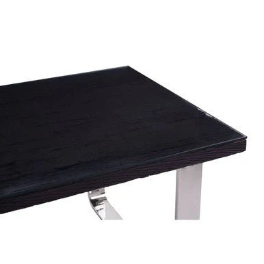 Kerala Large Black Pinewood and Glass Dining Table - Image 12