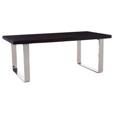 Kerala Large Black Pinewood and Glass Dining Table - Image 7