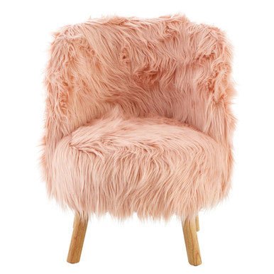 Kids Pink Faux Fur Chair - Image 12
