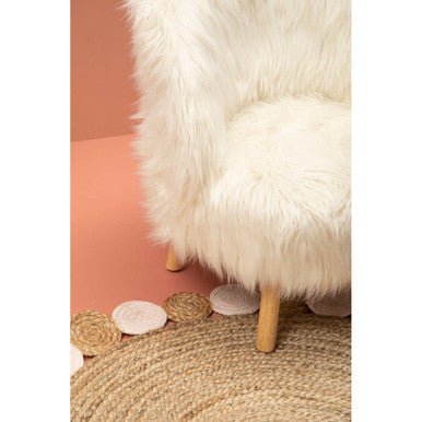 Kids White Faux Fur Chair - Image 11