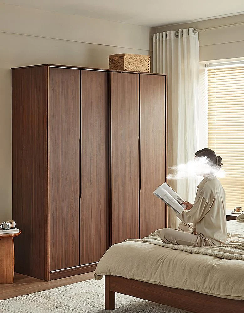 Kimura Slide Door Wardrobe With Hanging Rails, Walnut - Image 2