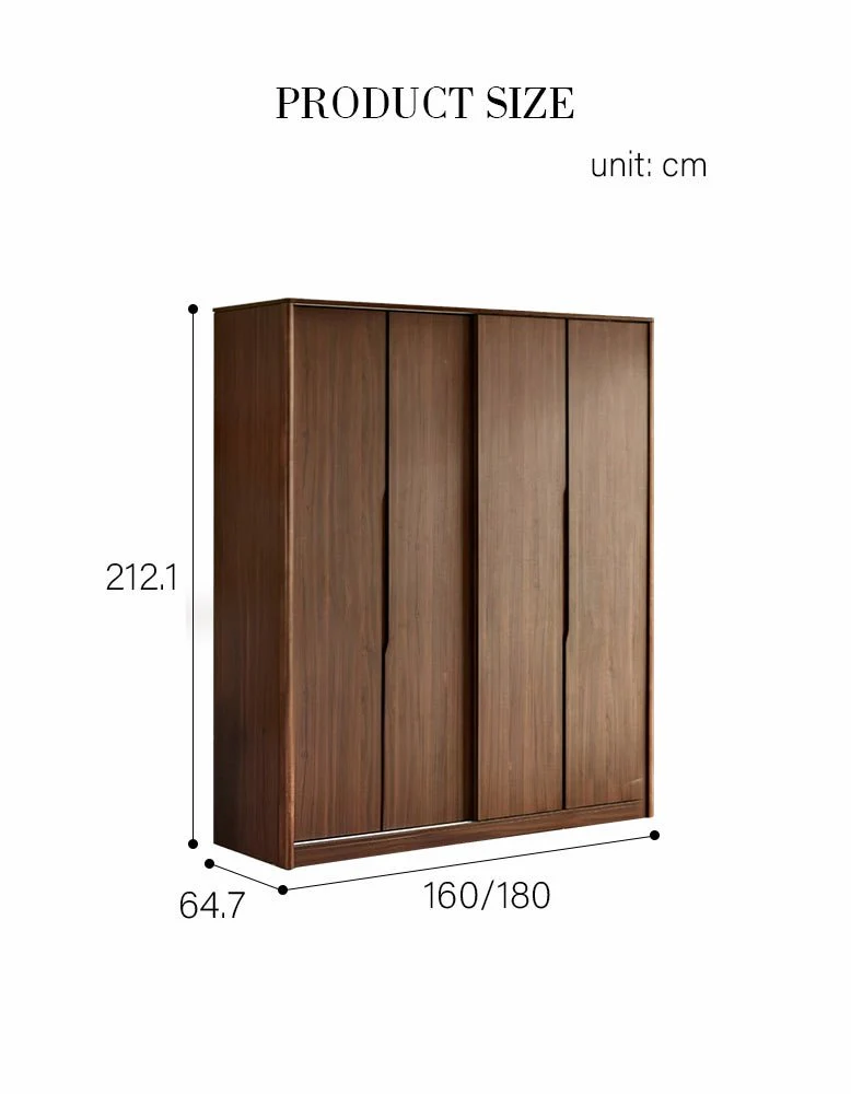 Kimura Slide Door Wardrobe With Hanging Rails, Walnut - Image 9