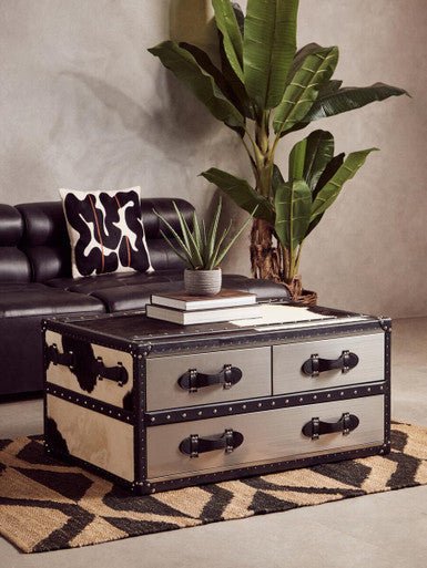 King Armless Distressed Slate Leather Sofa Chair - Image 14