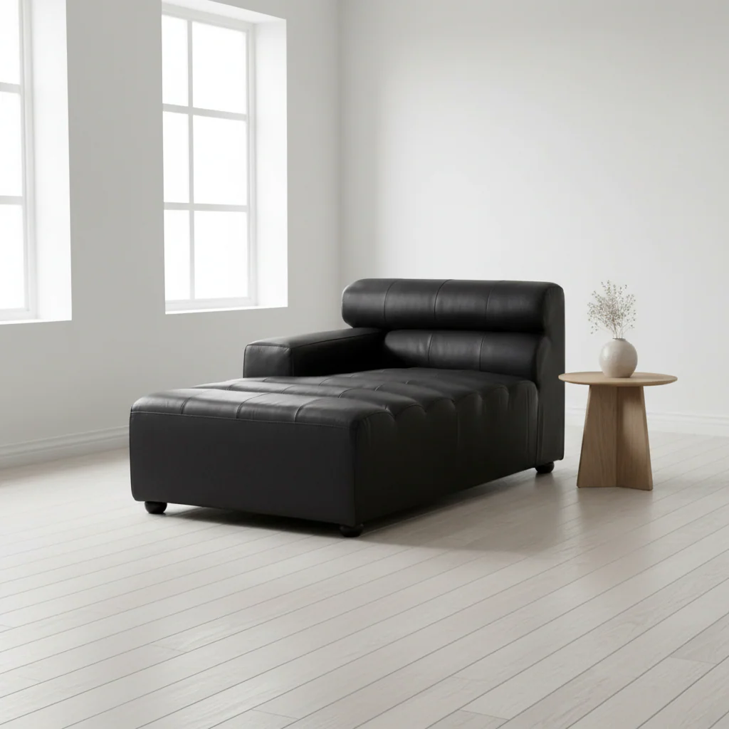 King Left Arm Leather Modular Chaise - Image 3
