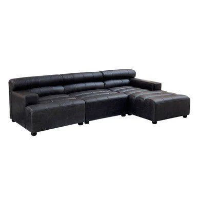 King Right Arm Leather Modular Chaise - Image 9