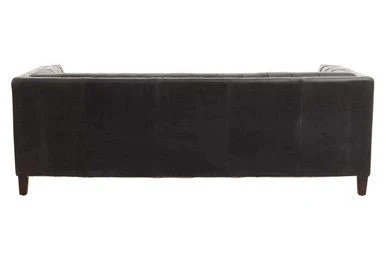 King Three Seater Antique Ebony Leather Sofa - Image 9