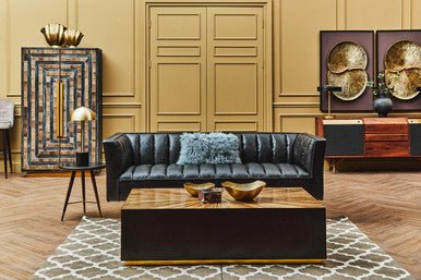 King Three Seater Sofa With Flared Arms - Image 6
