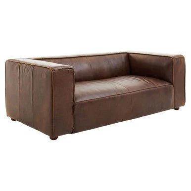 King Two Seater Mexico Brown Leather Sofa - Image 5