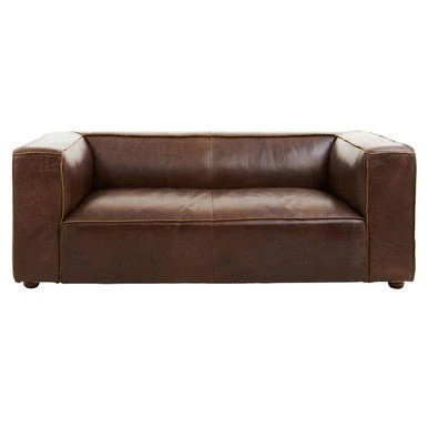 King Two Seater Mexico Brown Leather Sofa - Image 6