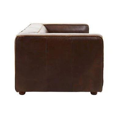 King Two Seater Mexico Brown Leather Sofa - Image 7