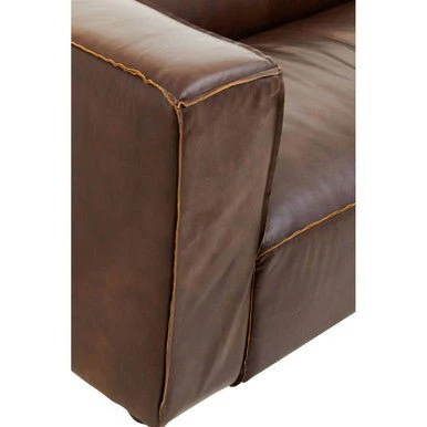 King Two Seater Mexico Brown Leather Sofa - Image 9