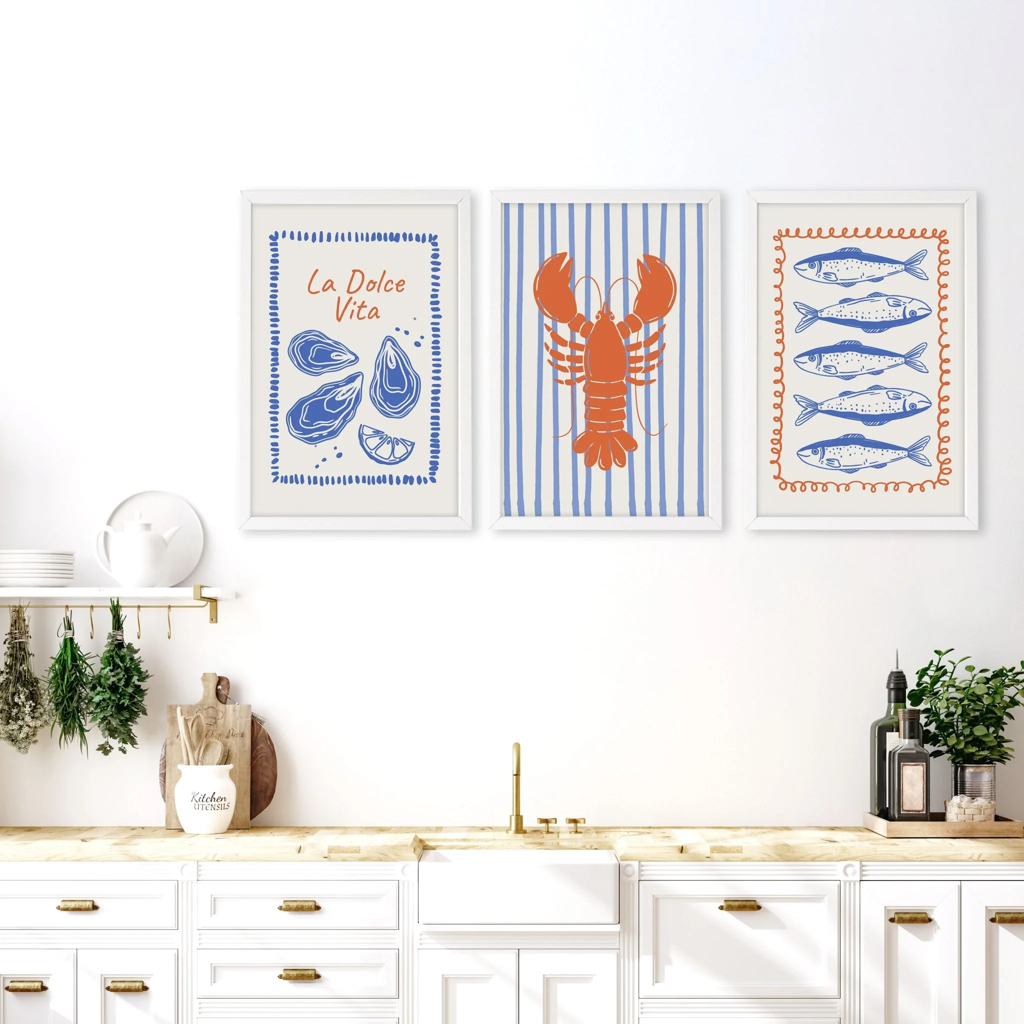 Kitchen Gallery Walls | Set of 3 Italian Lifestyle Wall art Prints - Image 3