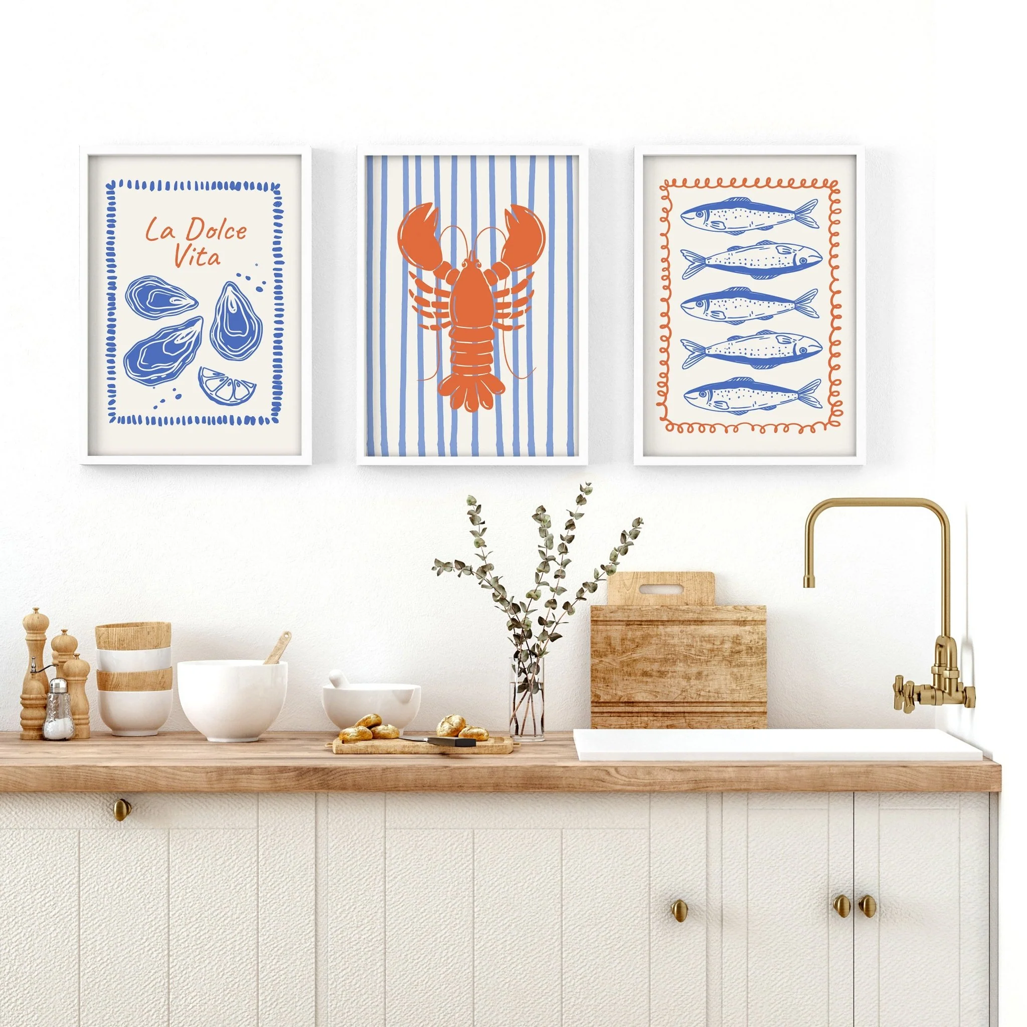 Kitchen Gallery Walls | Set of 3 Italian Lifestyle Wall art Prints - Image 4