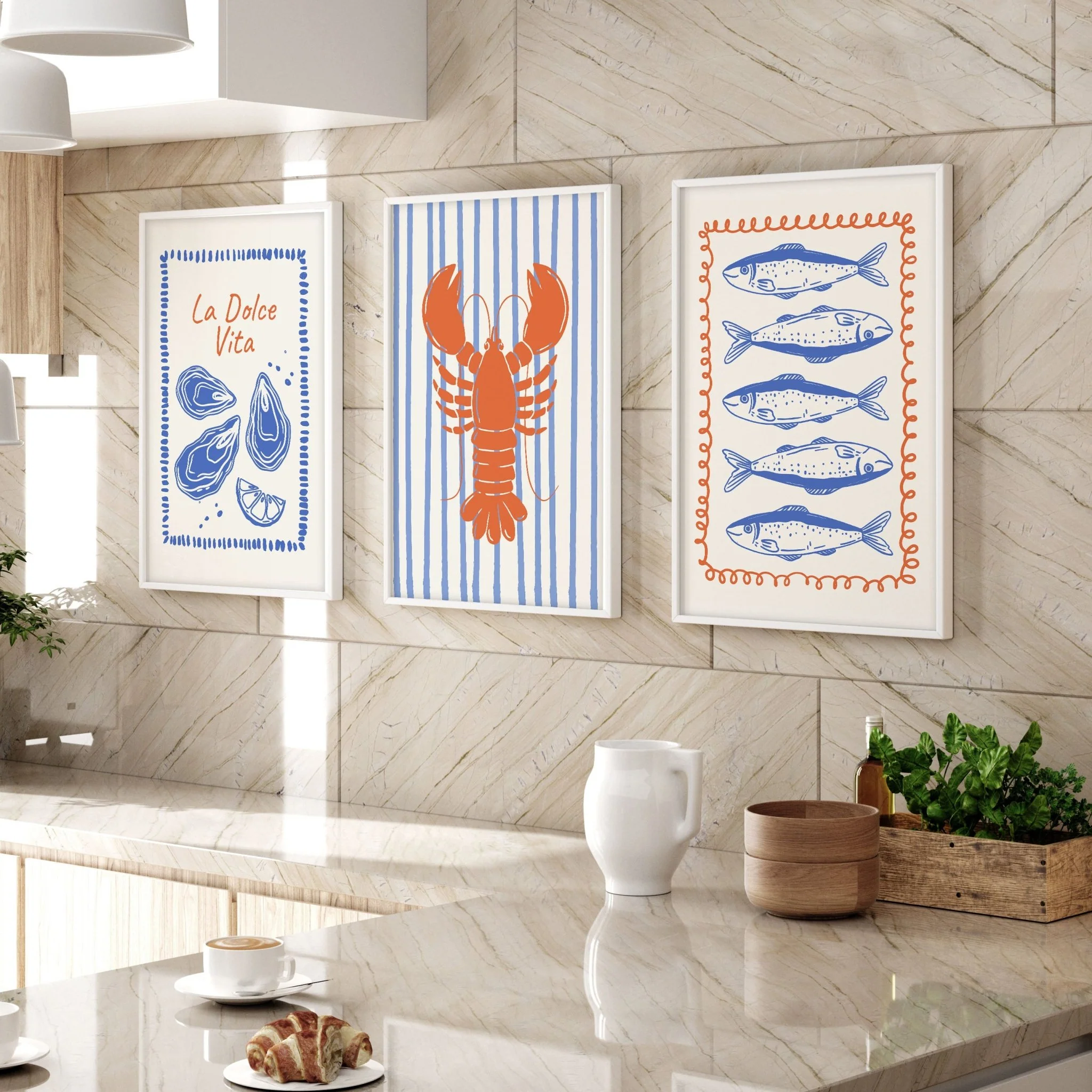 Kitchen Gallery Walls | Set of 3 Italian Lifestyle Wall art Prints - Image 6