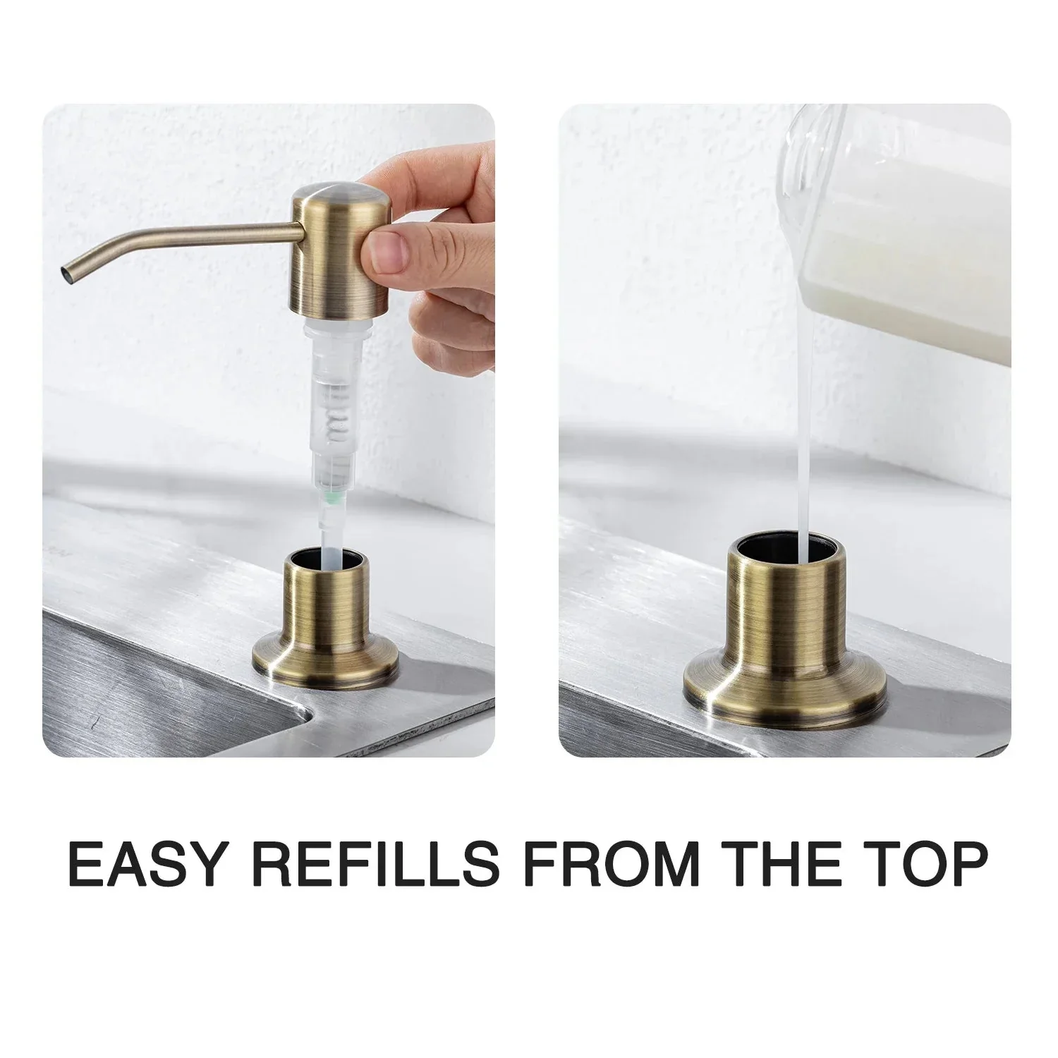Kitchen Soap Dispensers 500ml Build in Dispenser Soap For Kitchen Bathroom Accessories Stainless Steel Pump Liquid PE Bottle - Image 8