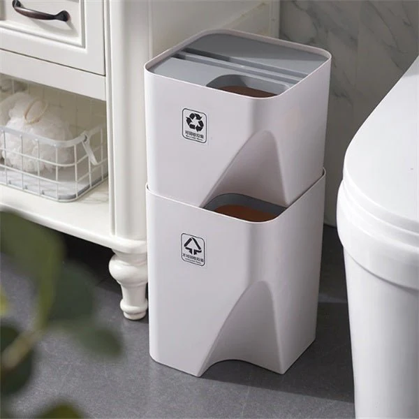 Kitchen Trash Can Recycle Bin Stacked Sorting Trash Bin Household Dry And Wet Separation Waste Bin Rubbish Bin for Bathroom - Image 10