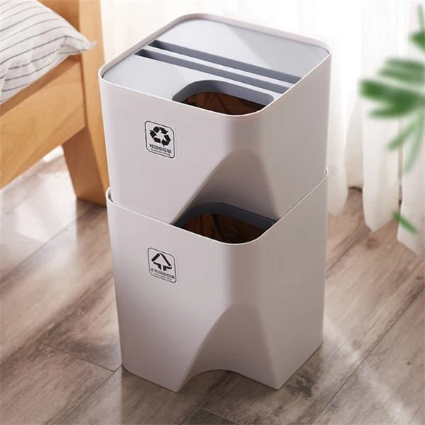 Kitchen Trash Can Recycle Bin Stacked Sorting Trash Bin Household Dry And Wet Separation Waste Bin Rubbish Bin for Bathroom - Image 6